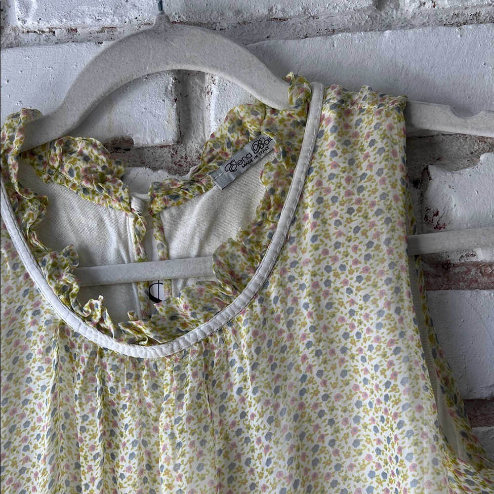 SILK Sunshine Floral Sleeveless Chiffon Camisole in Pale Yellow - Picture 3 of 13
